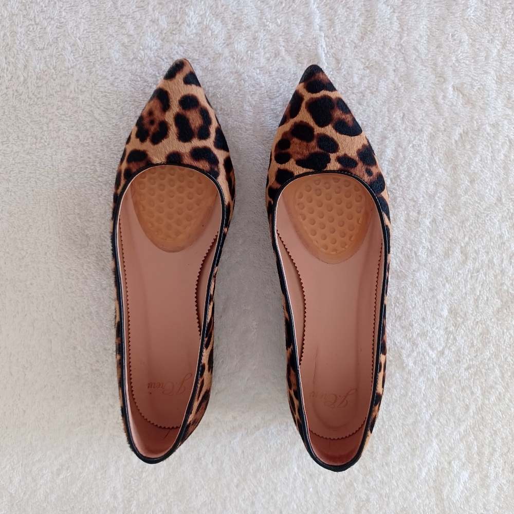 J. Crew Leopard Print Pointed Toe Flats in Brown and Black EUC 🙌 - Picture 2 of 15